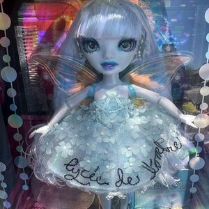 Icy Blue Fairy Doll with Silver Hair